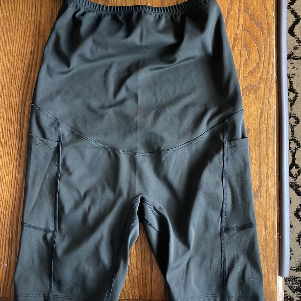 High waisted maternity biker shorts